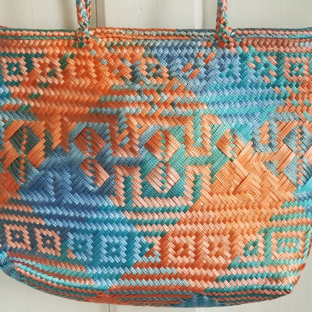 Weave Multicolored Iridescent Tote - Picture 3 of 9